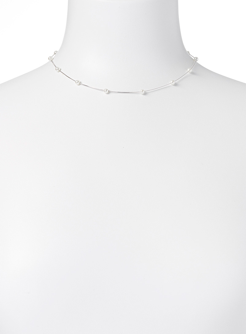 Pearly bead silver chain product image 2