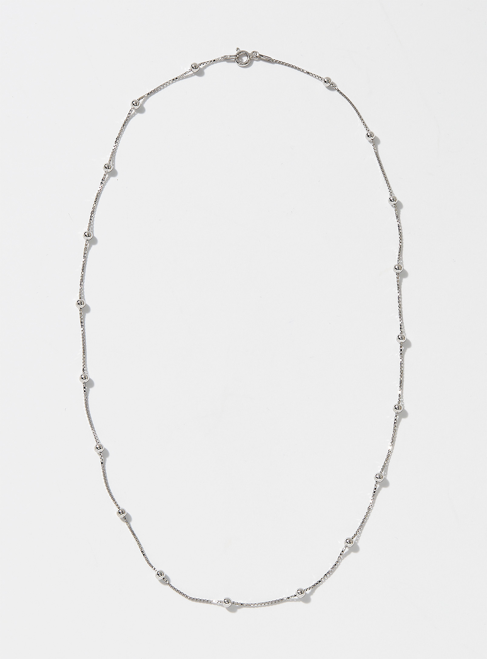 Simons - Women's Metallic bead silver chain