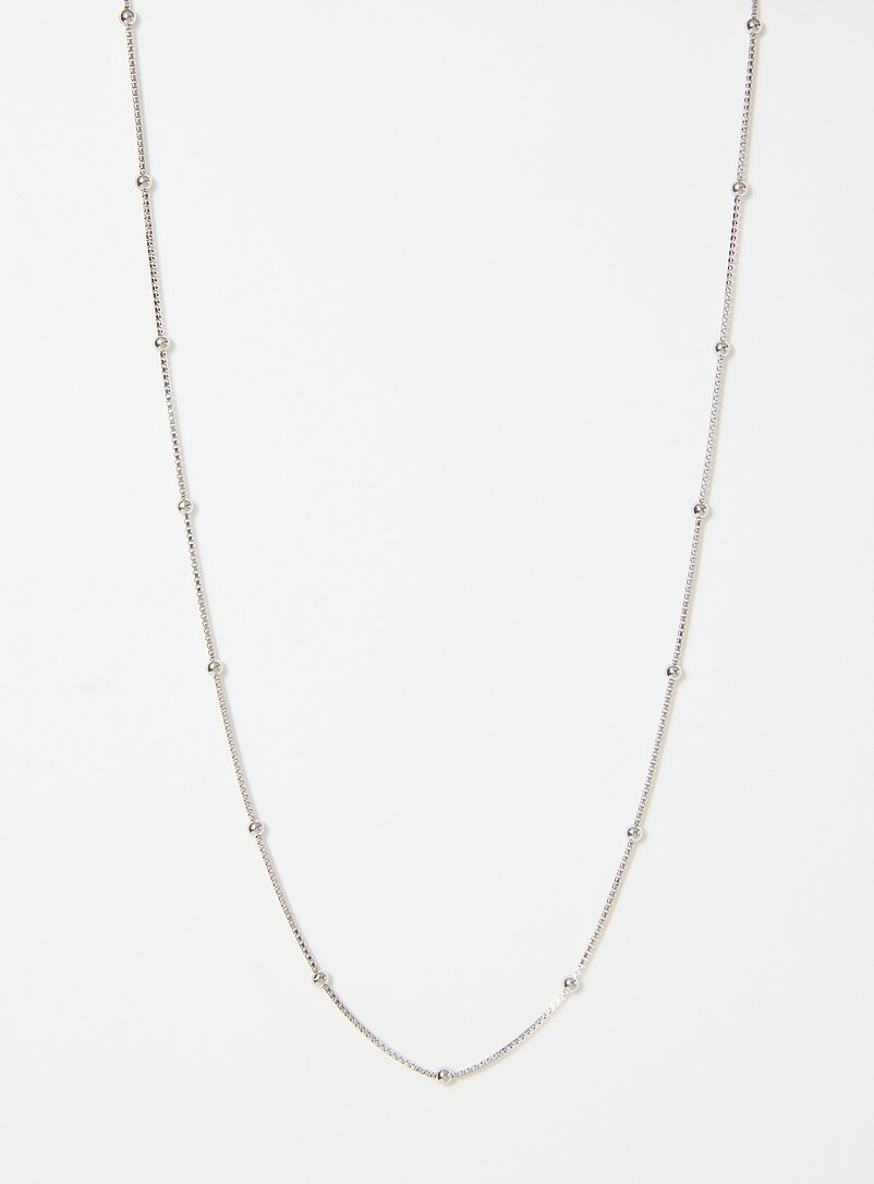 Metallic bead silver chain product image (primary)