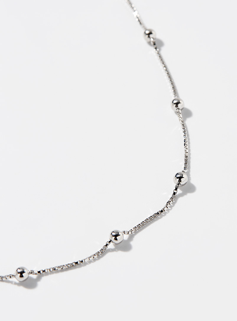 Metallic bead silver chain product image 2