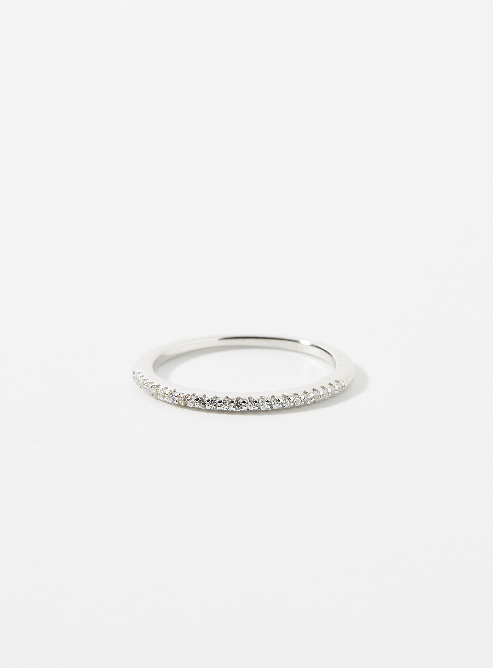 Simons - Women's Thin silver crystal ring