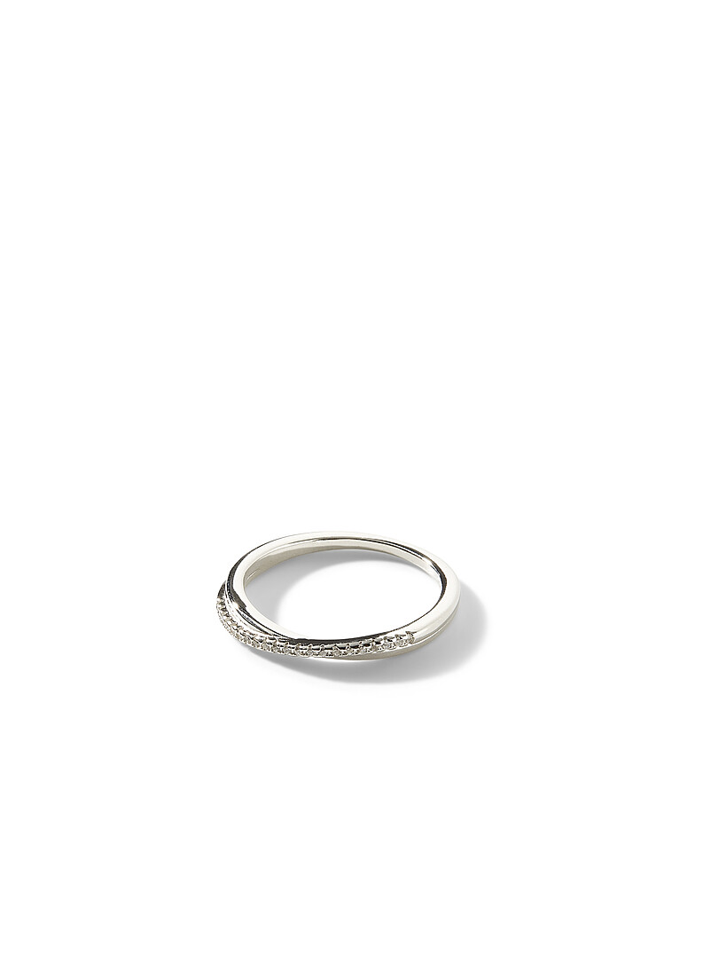 Interlaced-Like Silver Ring