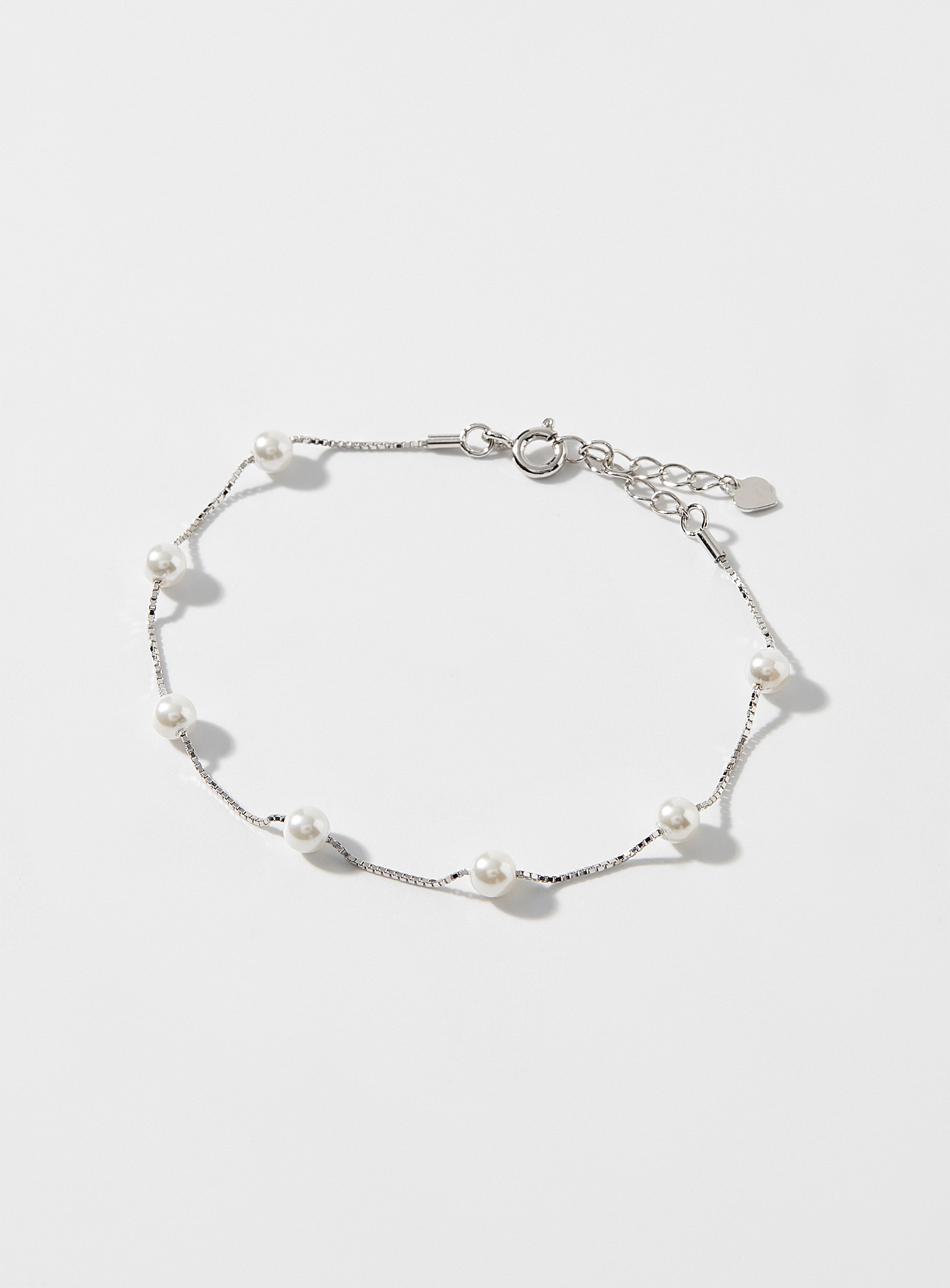 Simons - Women's Pearly bead silver bracelet