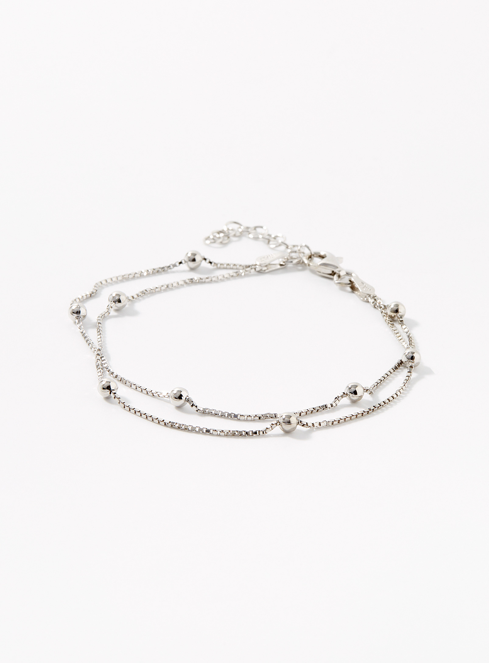 Simons - Women's Metallic bead two-row bracelet