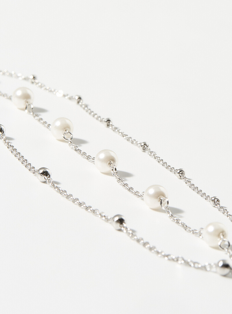 Small pearl three-row bracelet product image 2