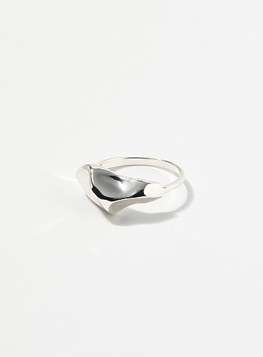 Pilgrim Silver Silver-plated irregular ring for men