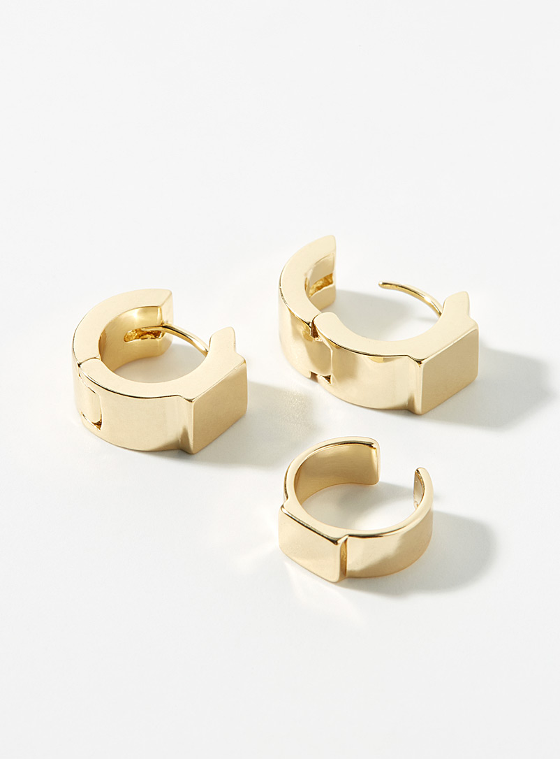 Pilgrim Assorted Minimalist square earrings 3-piece set for women
