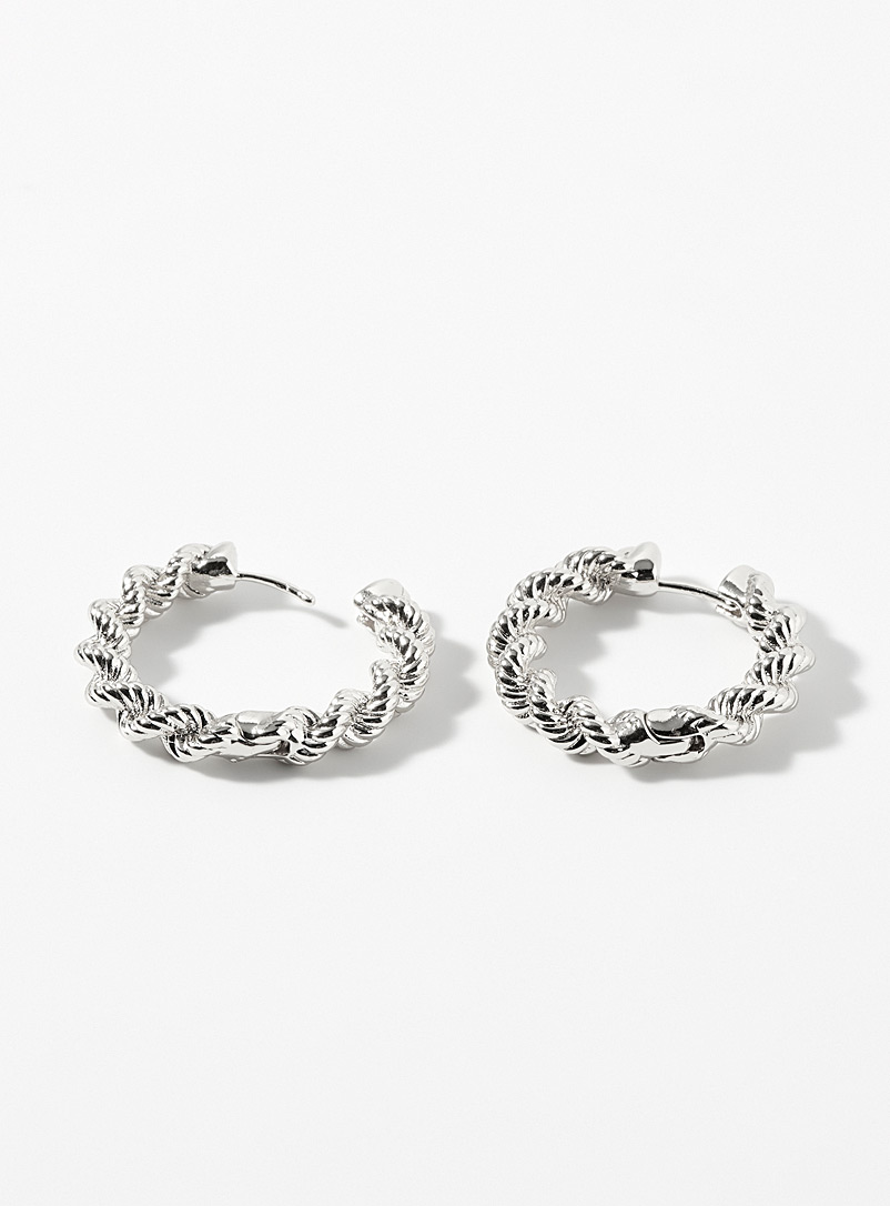 Pilgrim: Les anneaux torsades texturées Argent pour femme