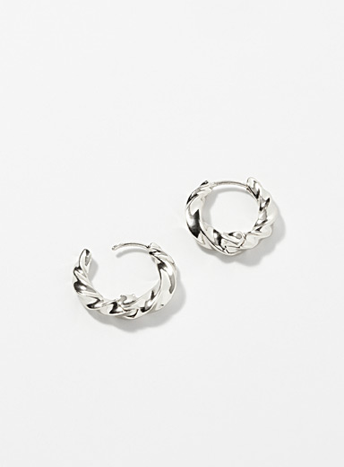 Sparkly twisted hoops