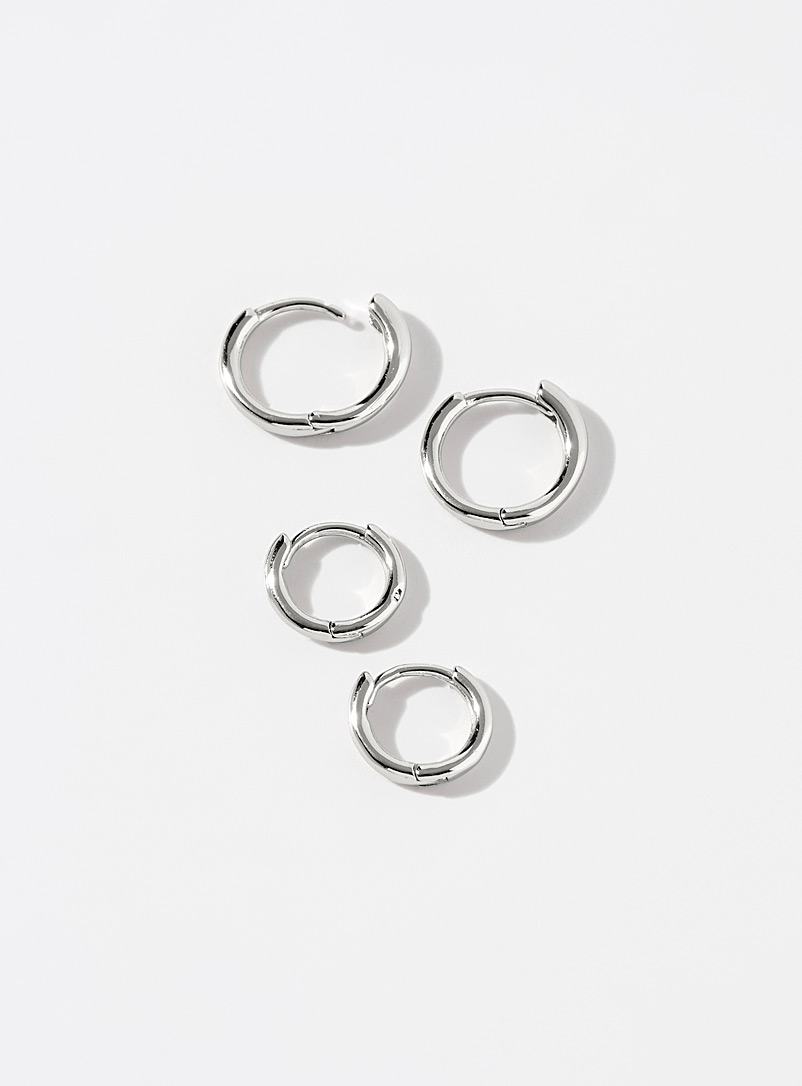 Pilgrim: Les anneaux métalliques formats variés Ensemble de 2 Argent pour femme