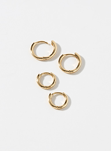 Varied metallic hoops Set of 2