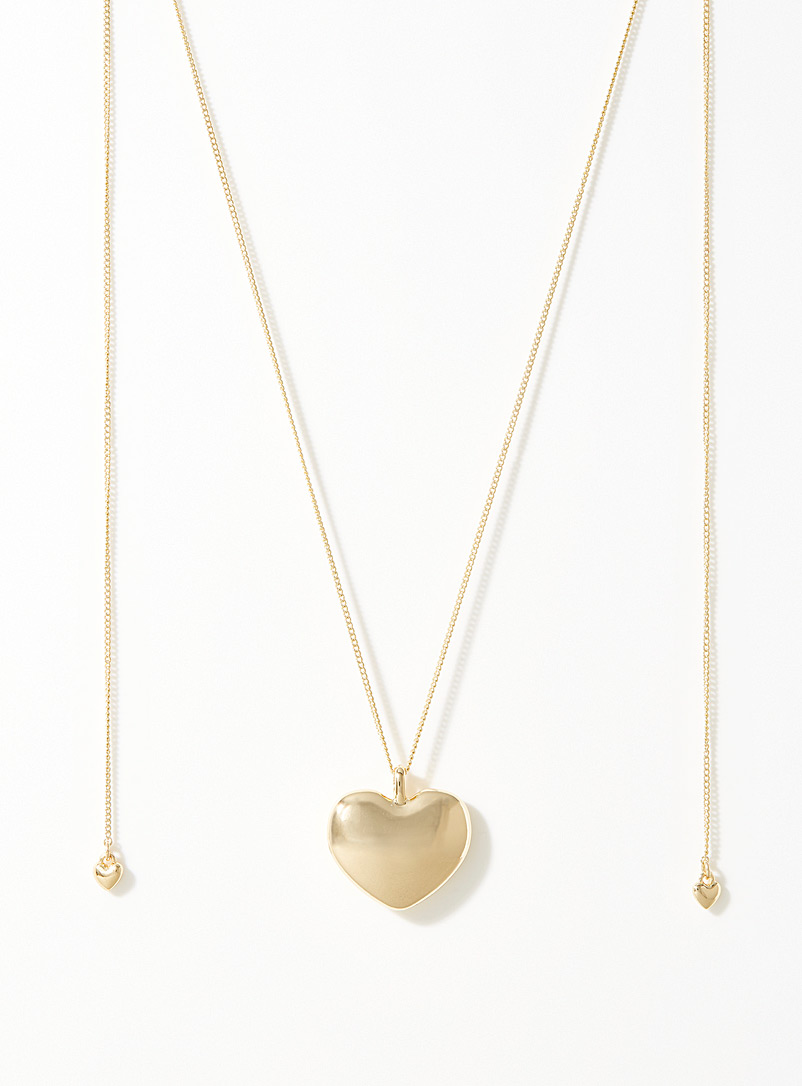 Pilgrim Assorted 3D heart golden necklace for women
