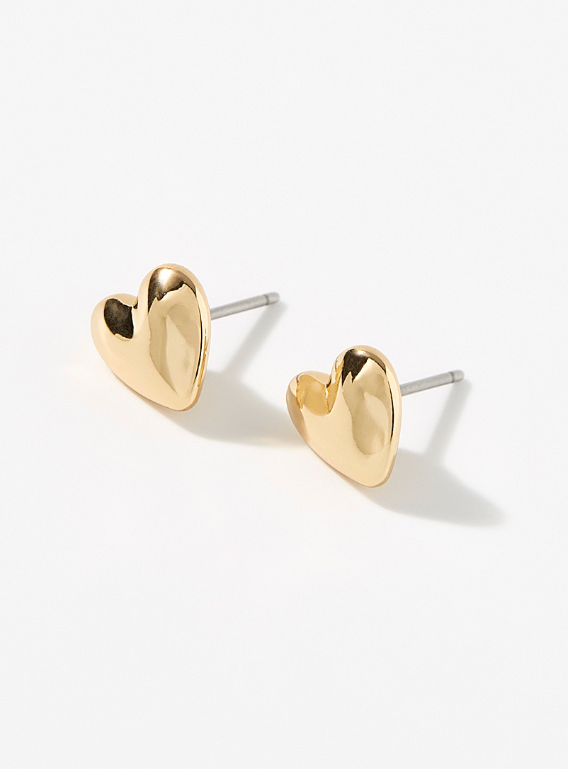 Pilgrim Assorted Small golden heart earrings for women