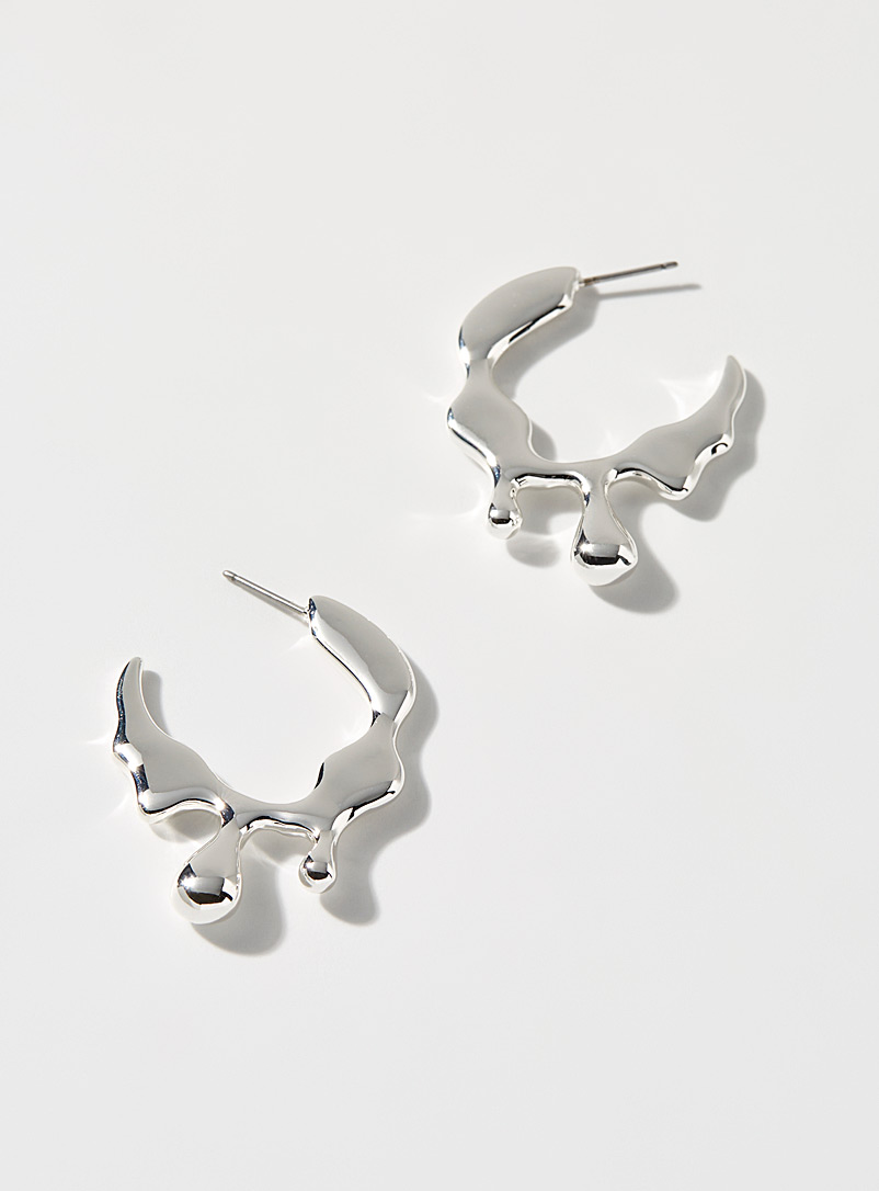 Pilgrim Silver Liquefied earrings for women