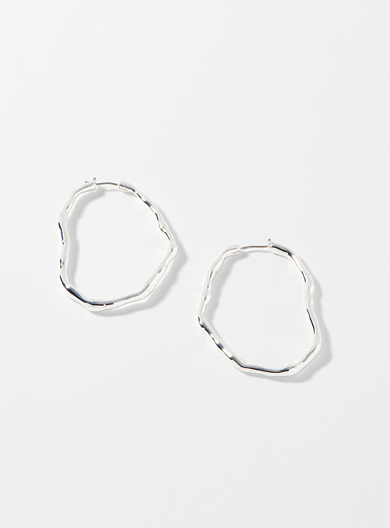 Pilgrim Silver Sinuous hoops for women