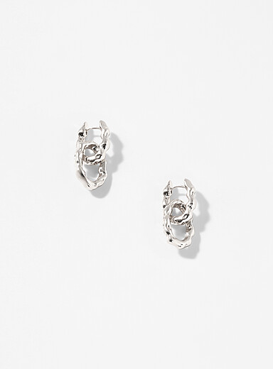 Oval wavy link chain earrings <b>Exclusive Simons x Pilgrim collection</b>