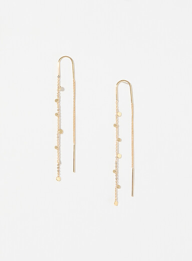 Les boucles d'oreilles fines cha&icirc;nes Baylen