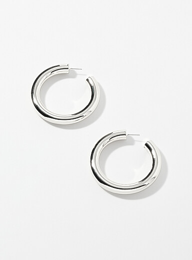 XL metallic hoop earrings