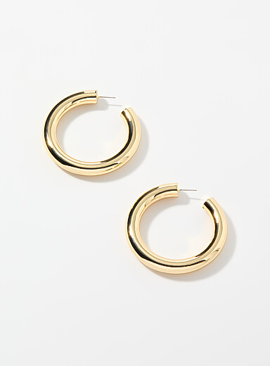 XL metallic hoop earrings