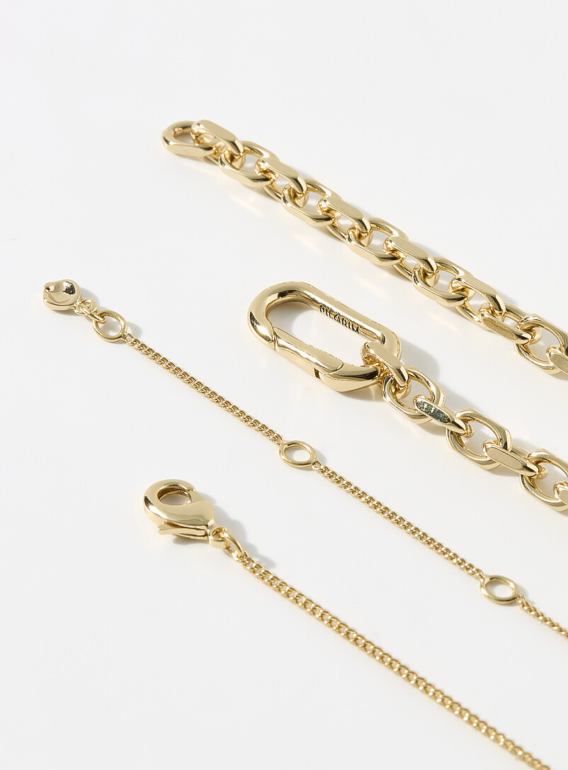 Pilgrim: Le collier 2-en-1 cha&icirc;ne et pendentif irr&eacute;gulier Jaune dor&eacute; pour homme