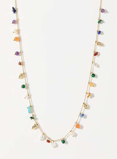 Le collier petites pierres mixtes
