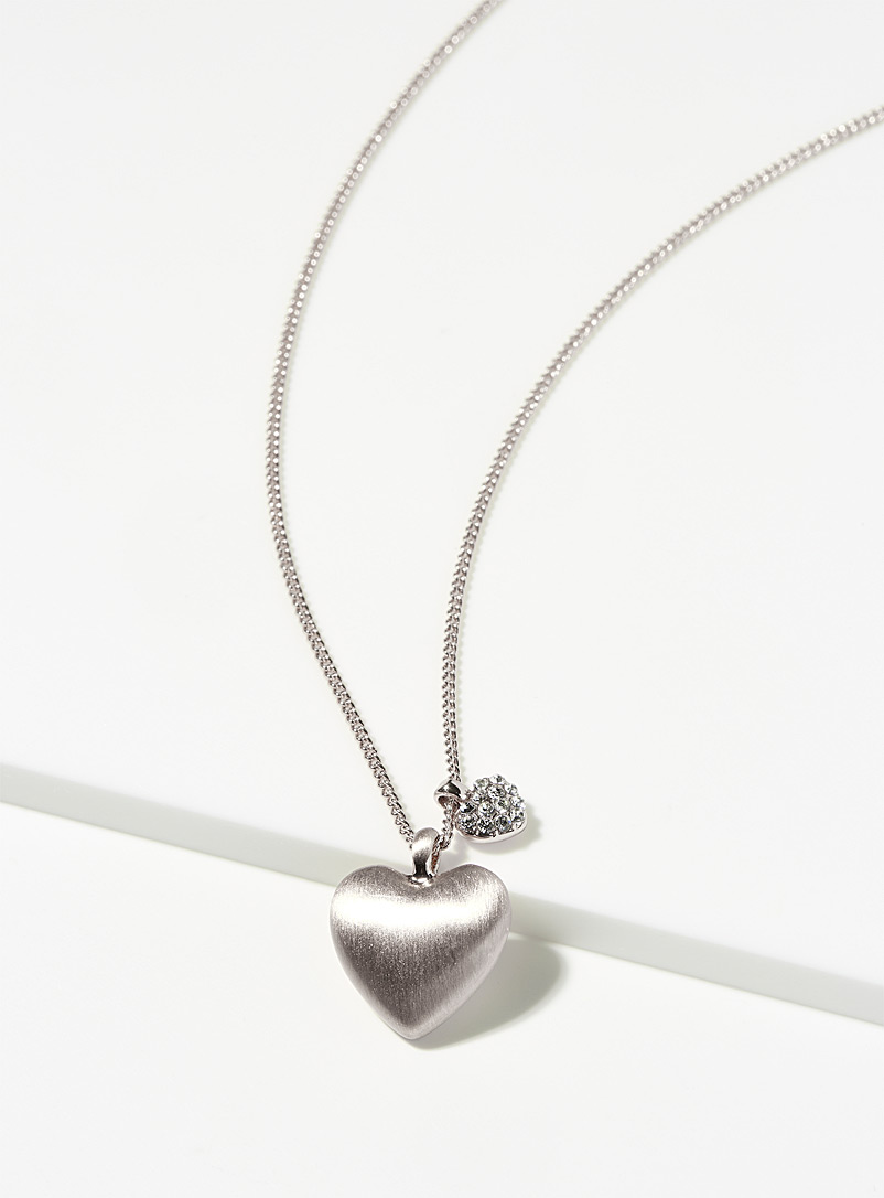 Pilgrim Silver Lovers hearts necklace for women