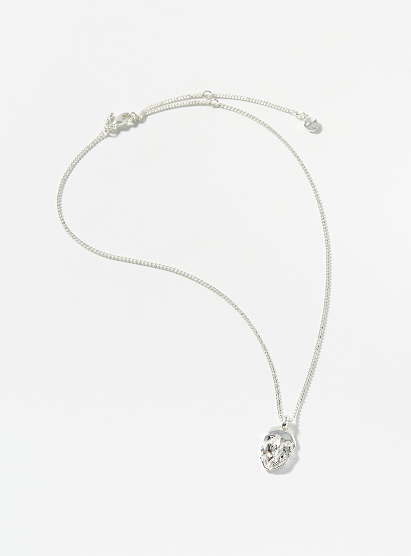 Pilgrim Silver Hammered charm chain for women