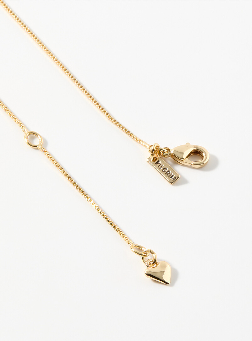 Pilgrim Assorted Small hammered heart chain for women