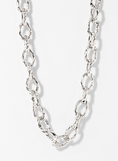 Oval wavy link chain necklace <b>Exclusive Simons x Pilgrim collection</b>
