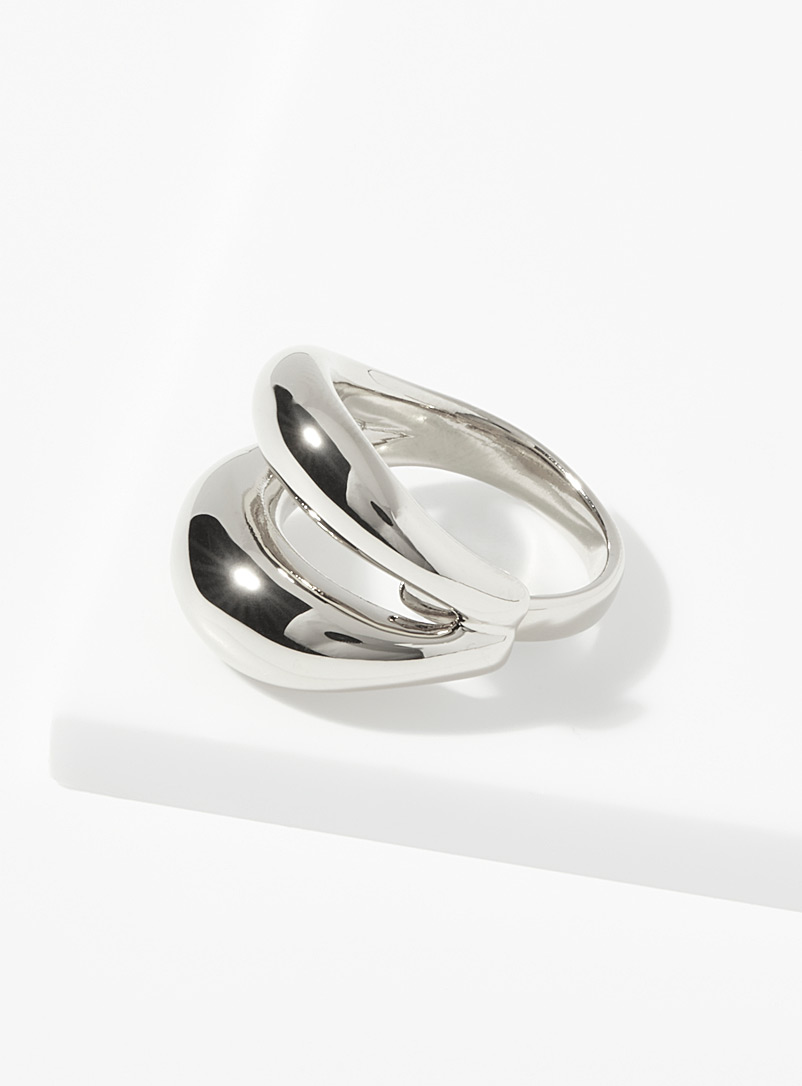 Pilgrim Silver Deep crevasse ring for women