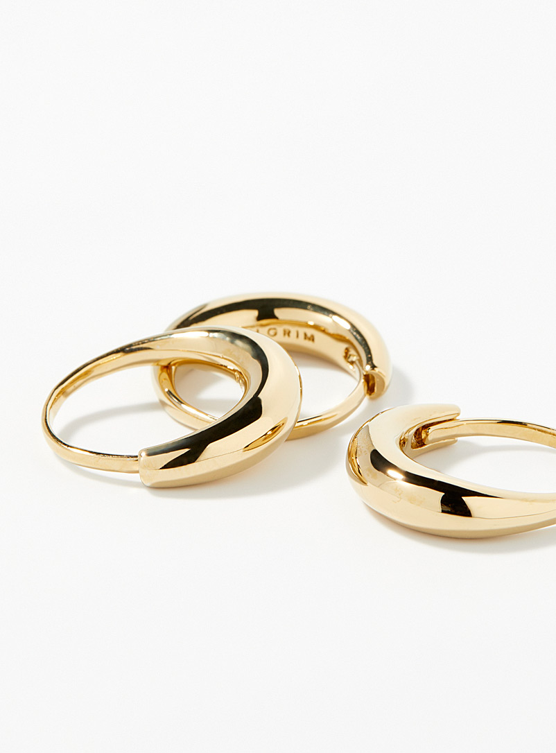 Pilgrim Assorted Gold triple-like signet ring for women