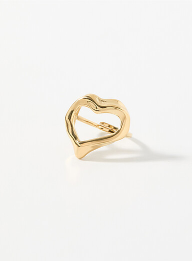 Hammered heart ring