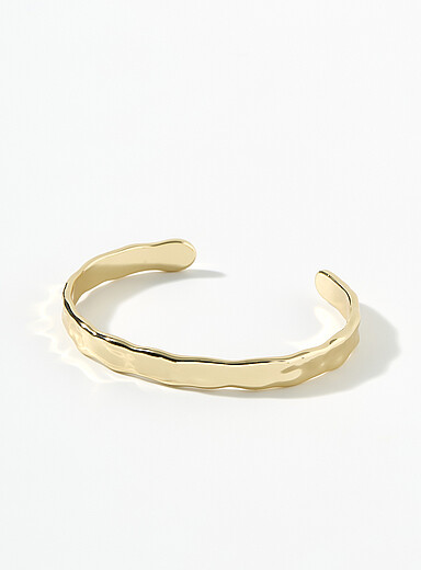 Wavy open bangle bracelet