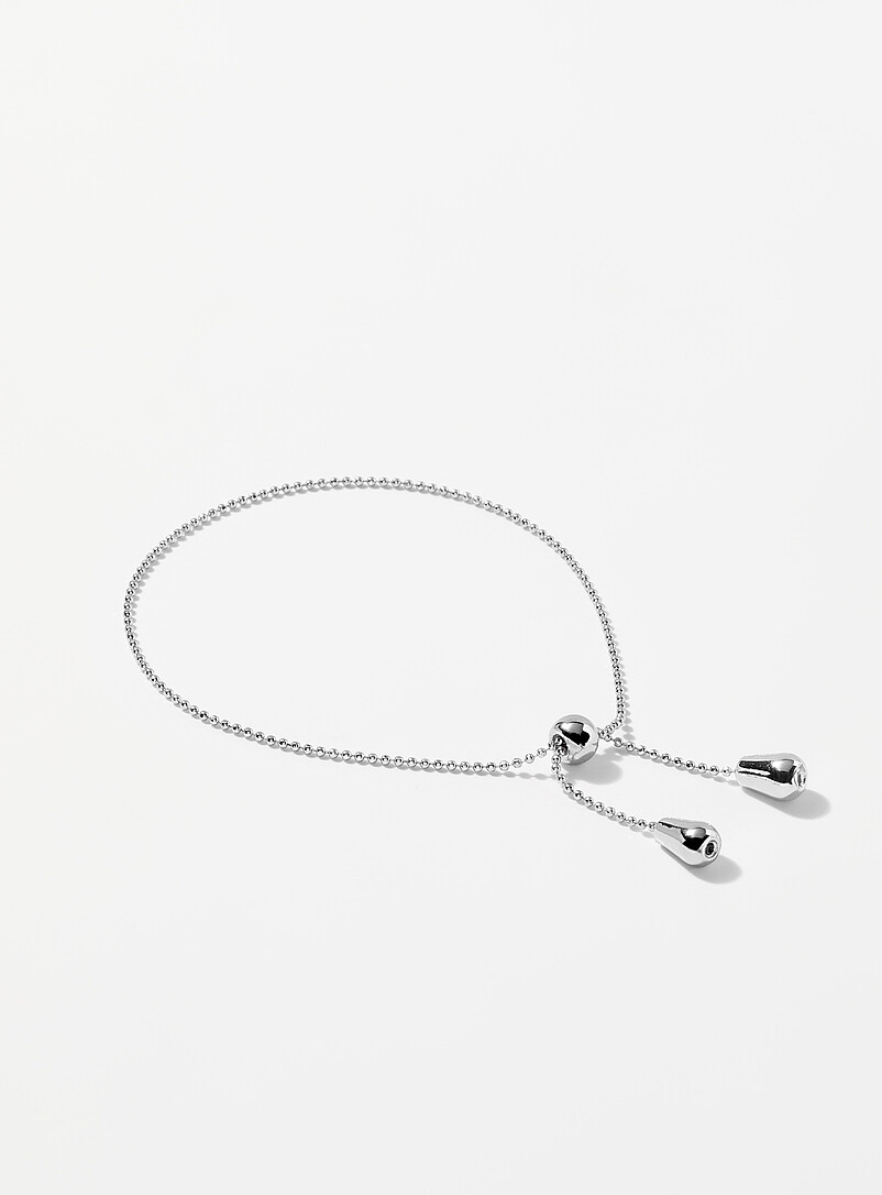 Adjustable beaded fine chain bracelet Pilgrim x Eva Meloche collection ...