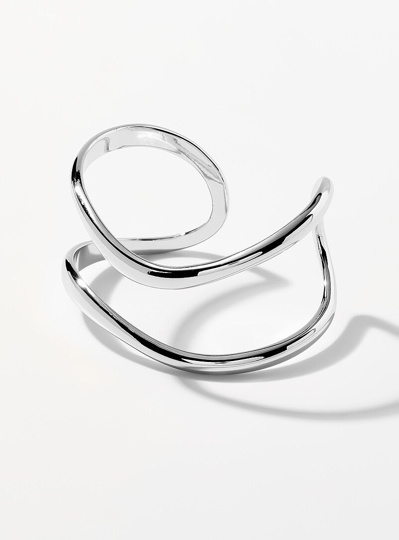 Wavy open large bangle Pilgrim x Eva Meloche collection | Pilgrim ...