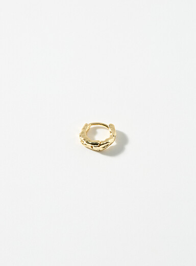Pilgrim Silver Irregular hoop earring for men
