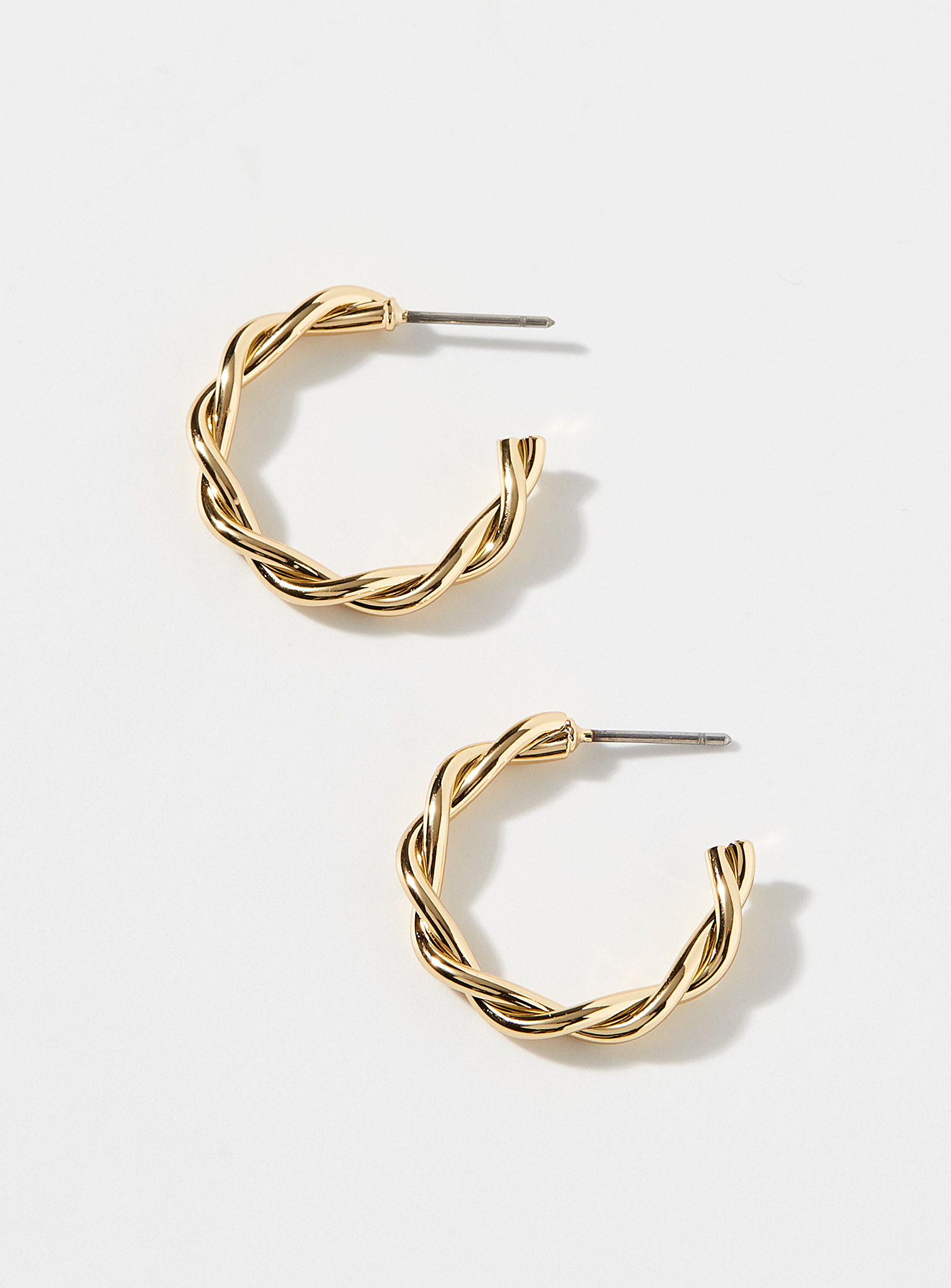 Pilgrim - Women's Twisted golden Hoop Earrings