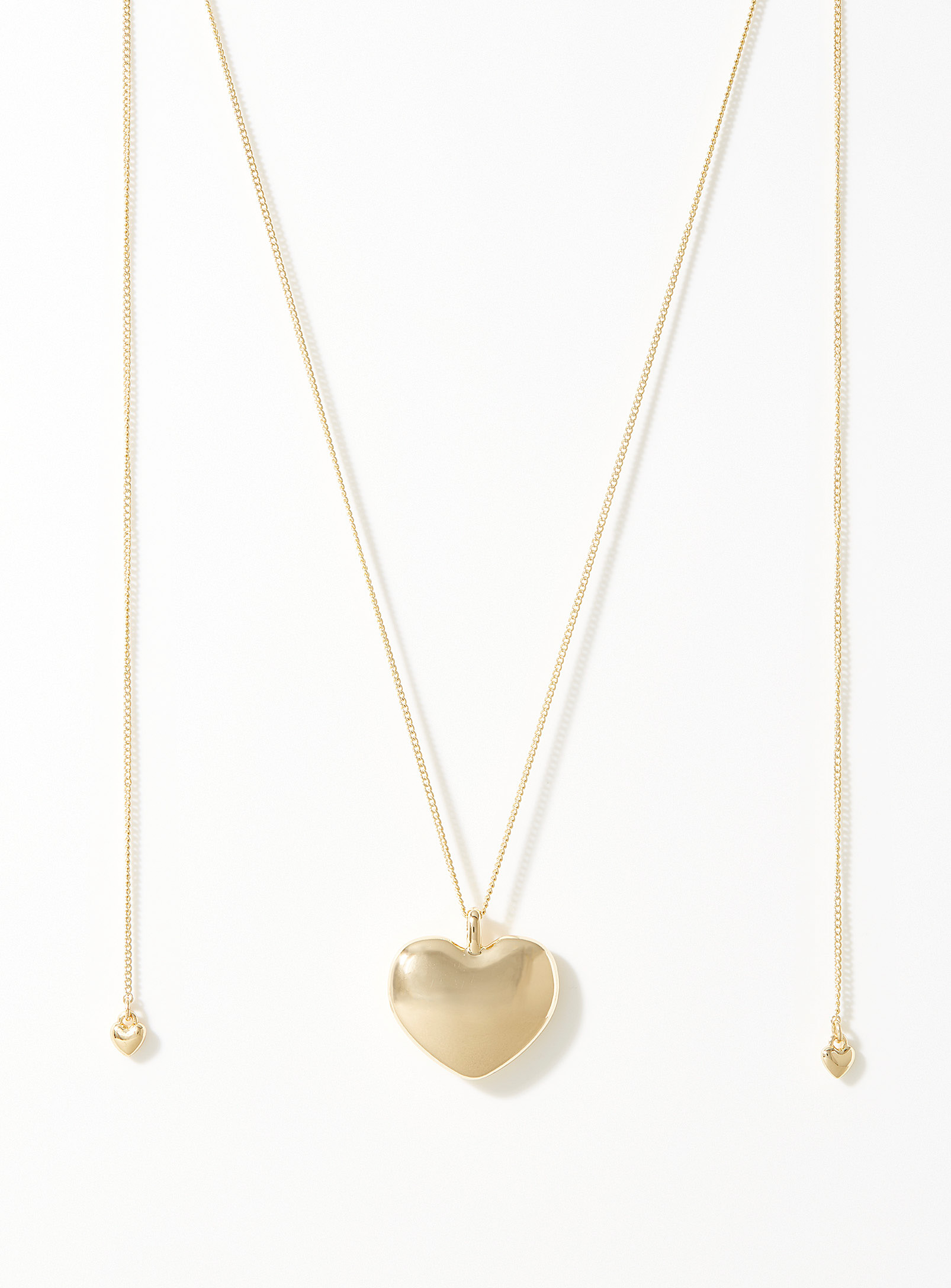 Pilgrim - Women's 3D heart golden necklace
