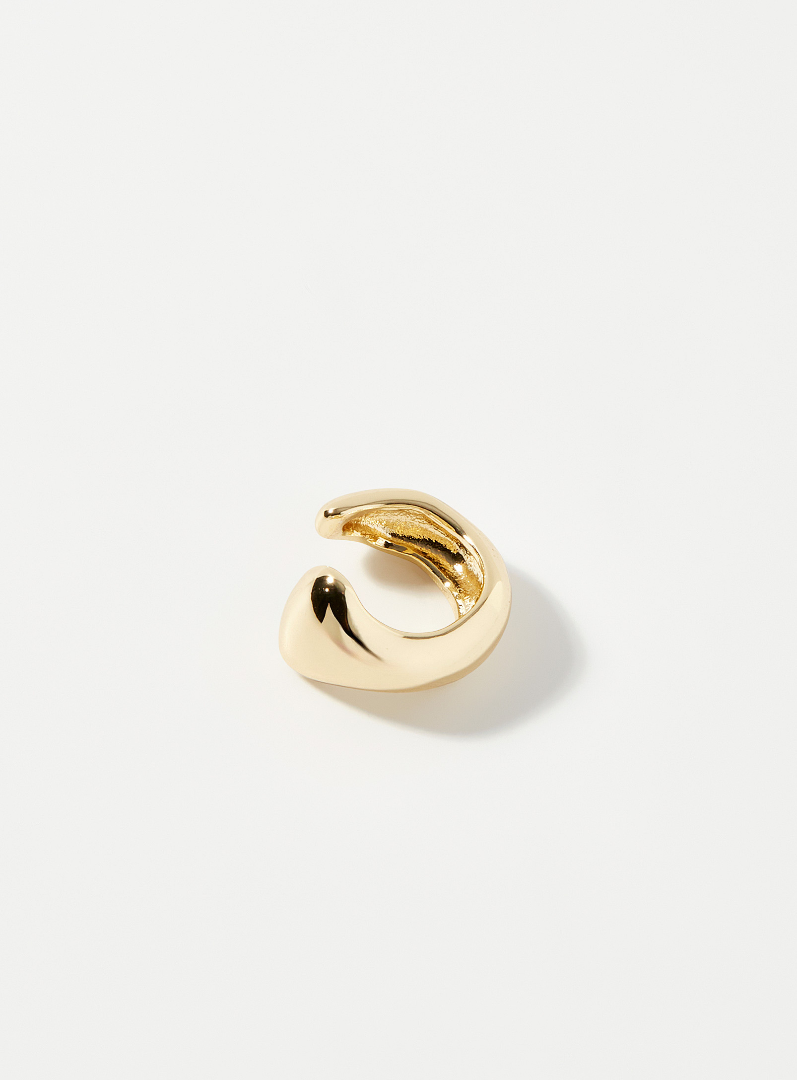 Pilgrim Solid Hammered Ear Cuff In Gold