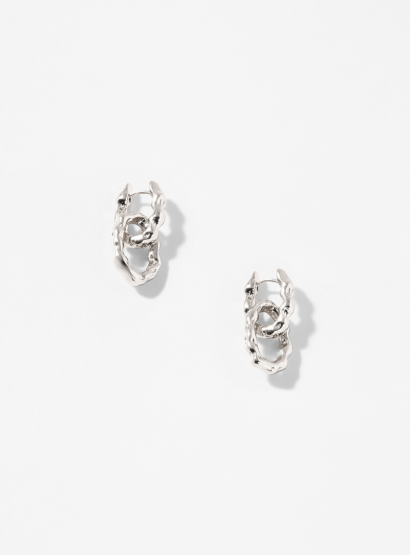 Oval wavy link chain earrings Exclusive Simons x Pilgrim collection product image (primary)