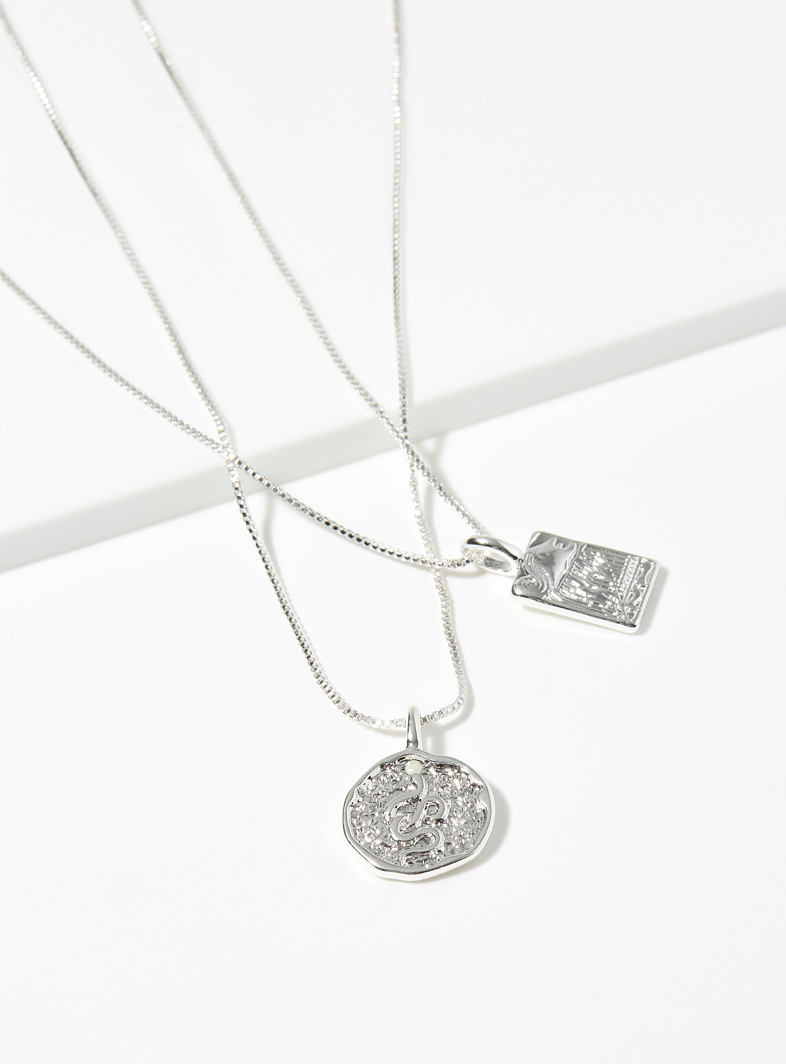Pilgrim Valkyria Necklaces Set Of 2 In Silver