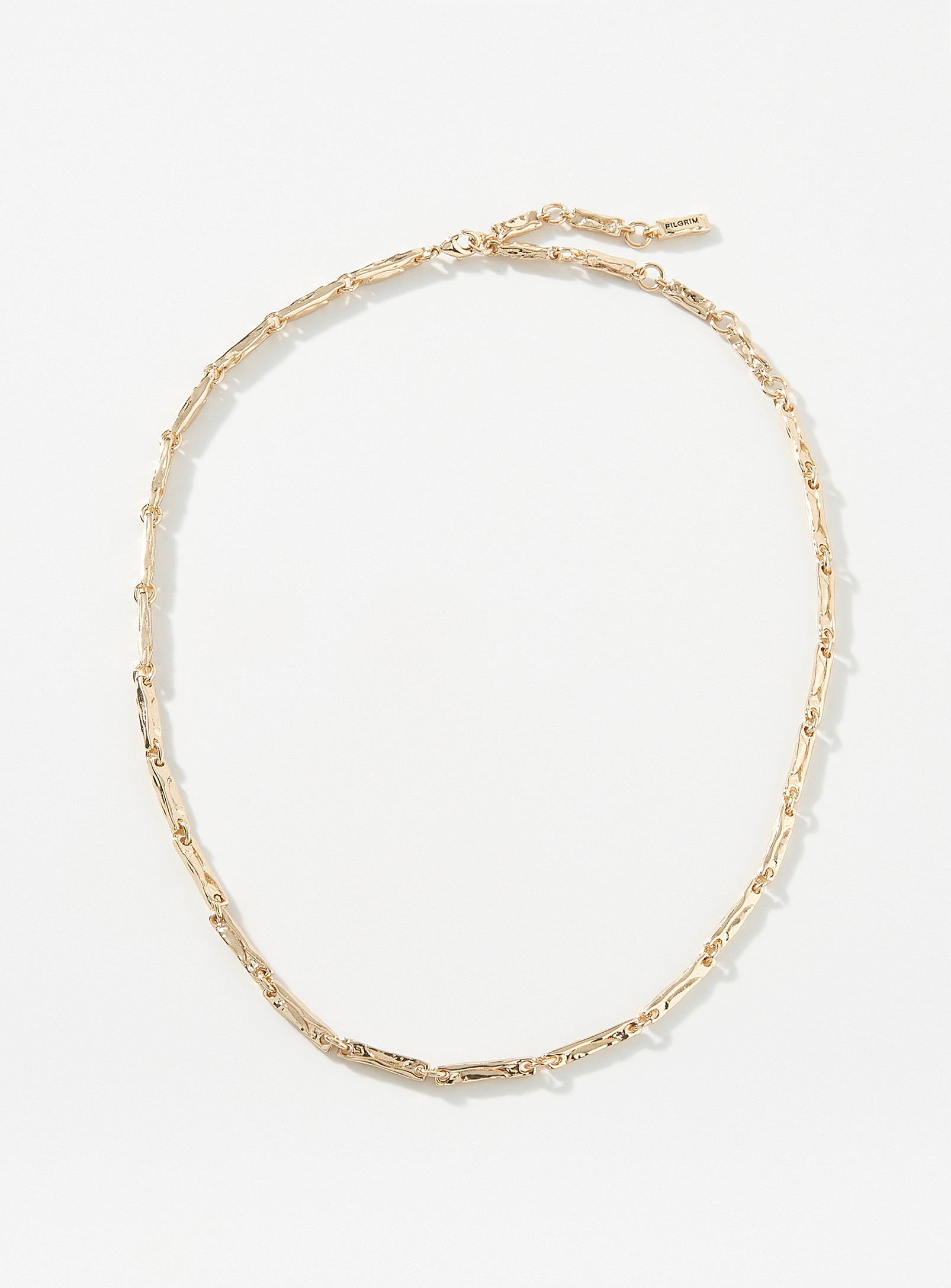 Pilgrim Textured Rectangular-link Chain In Gold