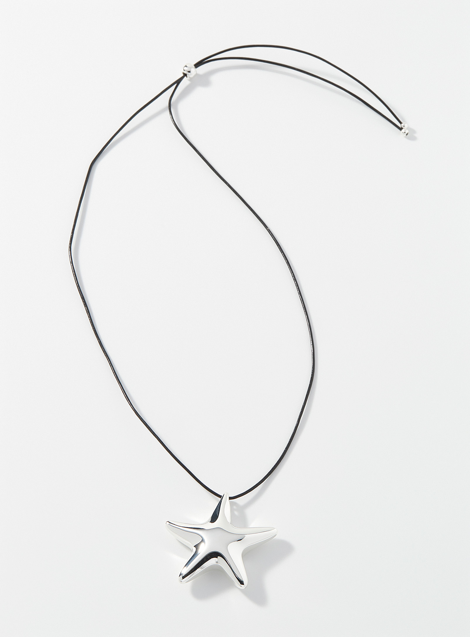Pilgrim Starfish Cord Necklace In Metallic