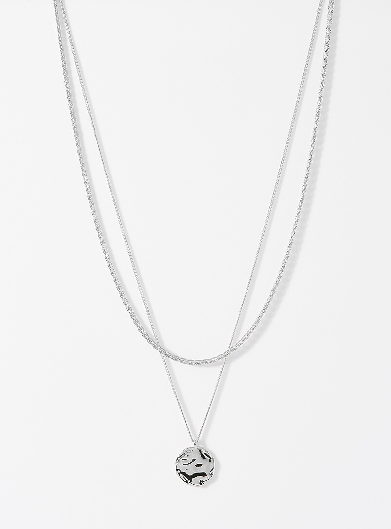 Hammered medallion chains Set of 2 product image (primary)