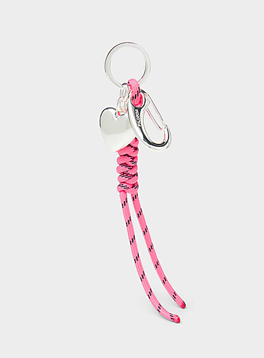 Cord and heart charm keychain