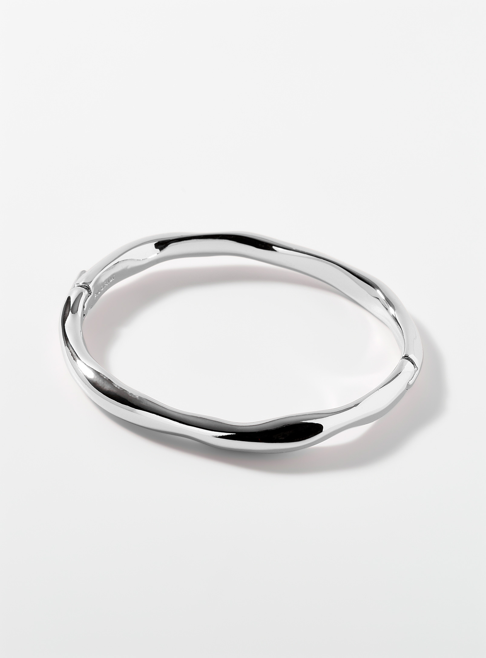 Pilgrim Hammered Bangle In Silver