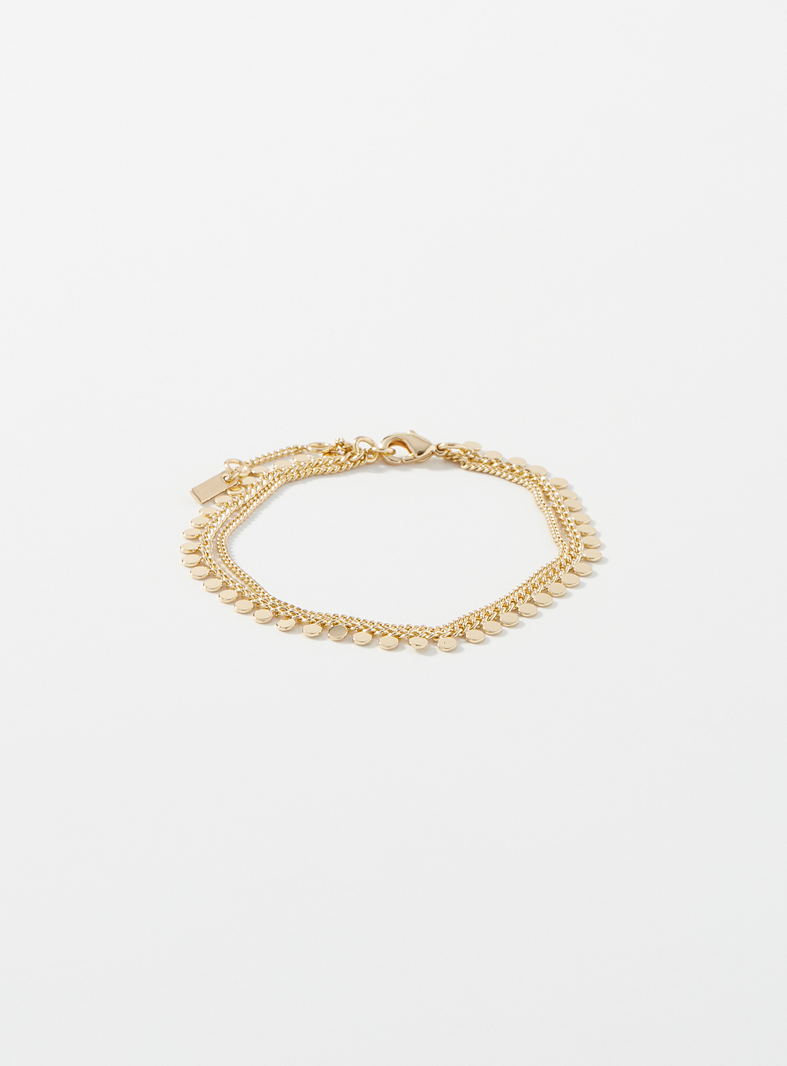 Pilgrim Chain And Disc Bracelet In Gold