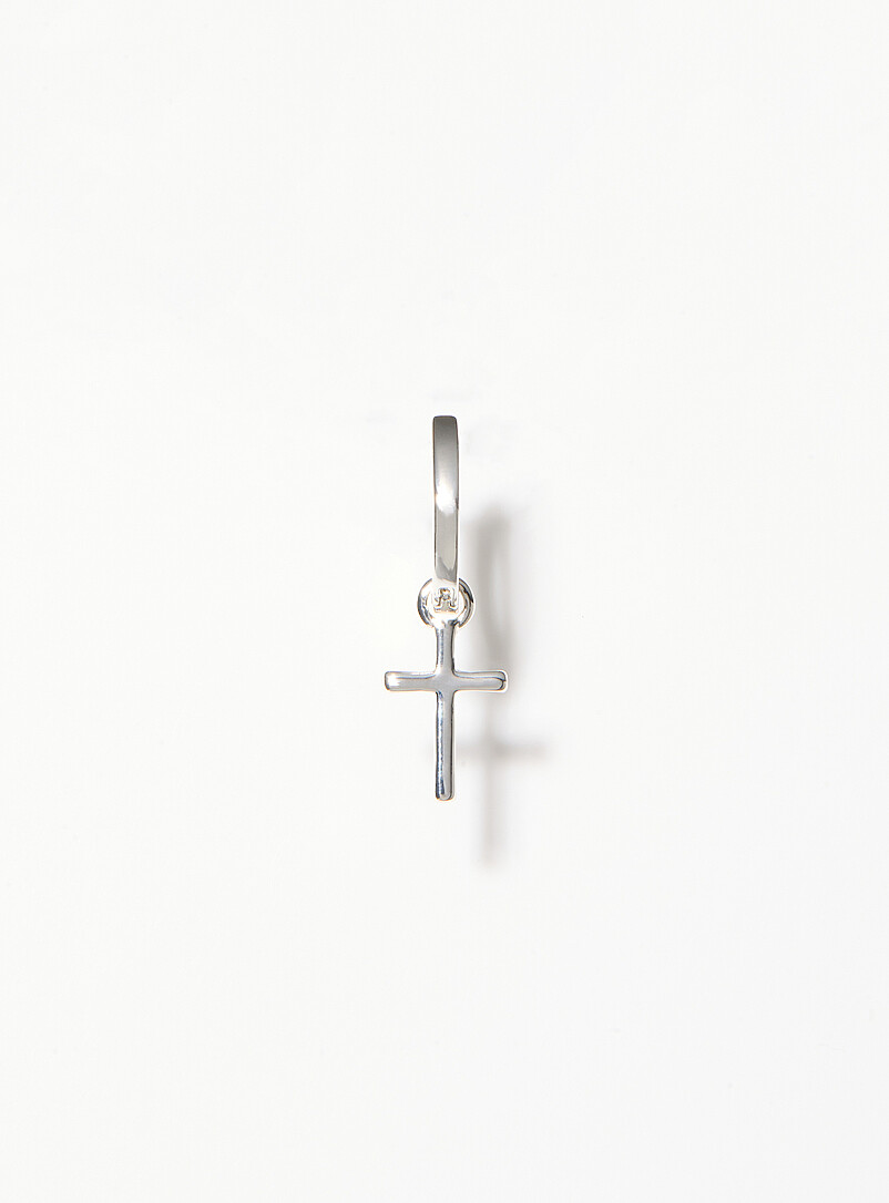 Cross and hoop earring product image (primary)