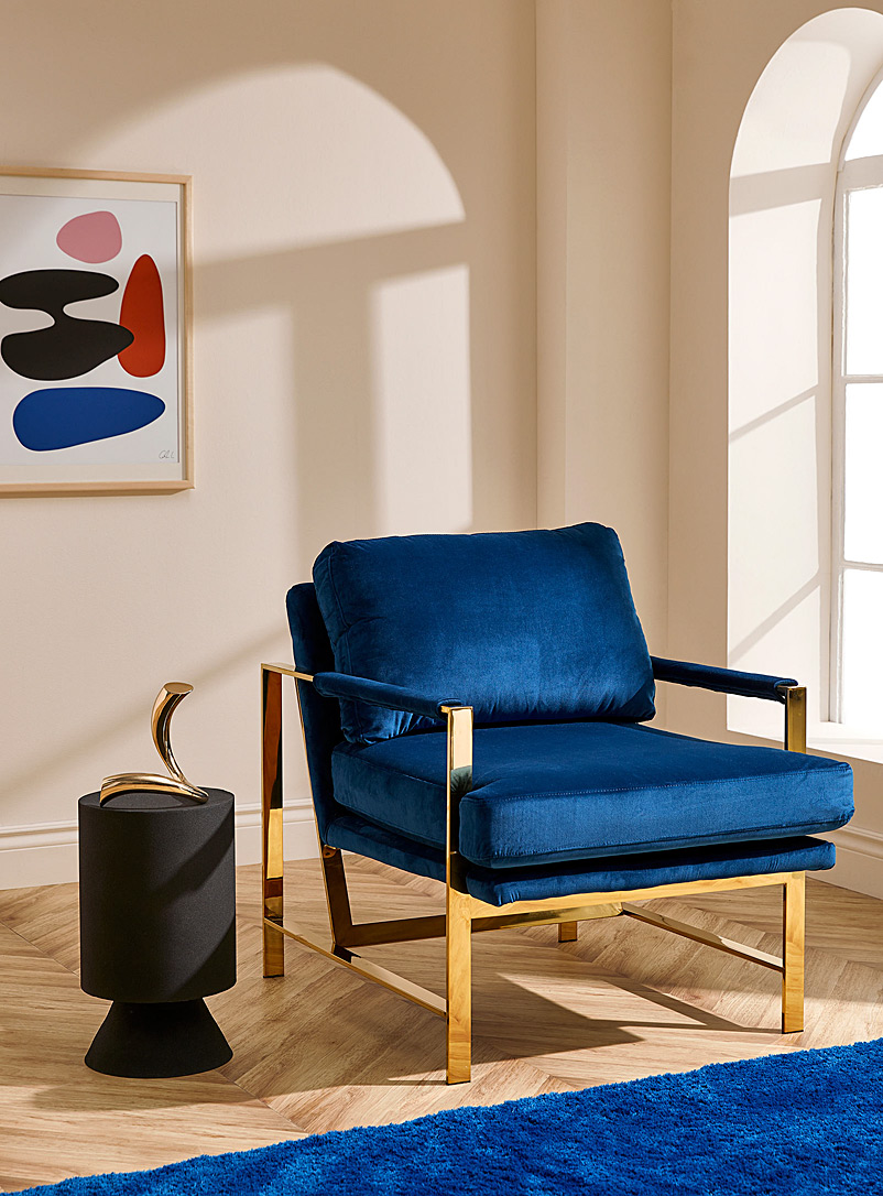 Simons Maison: La chaise velours marine Bleu
