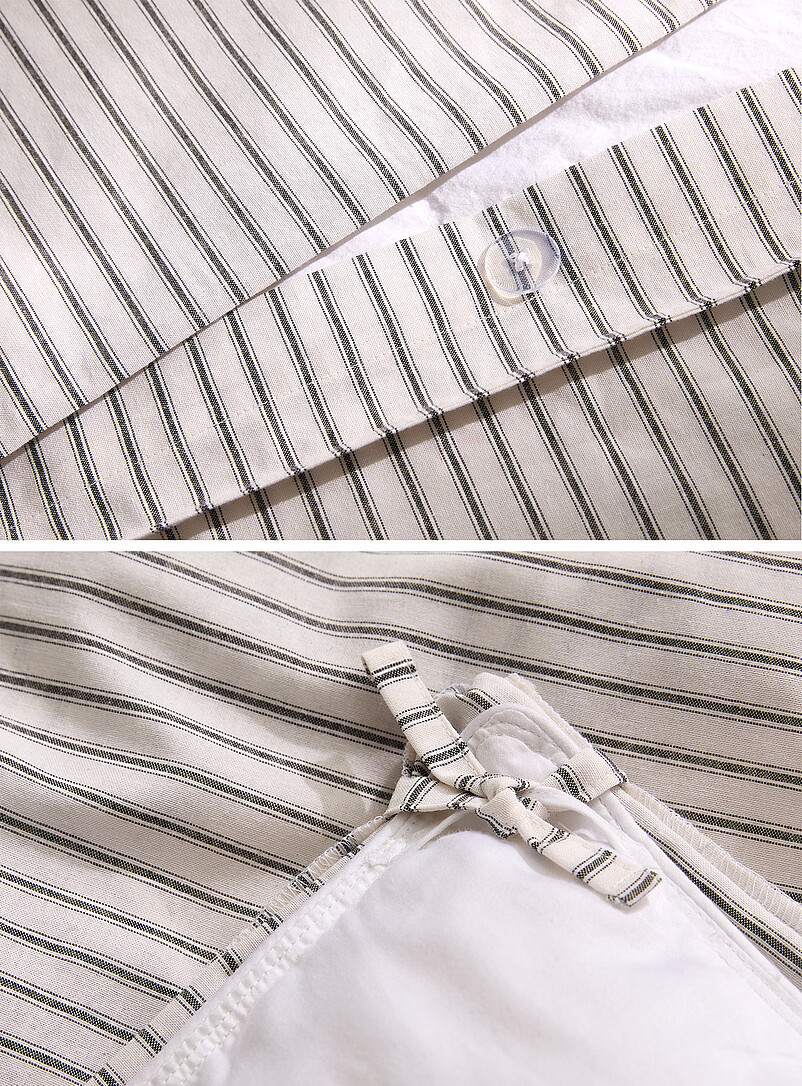Simons Maison Grey Anthracite striped duvet cover set